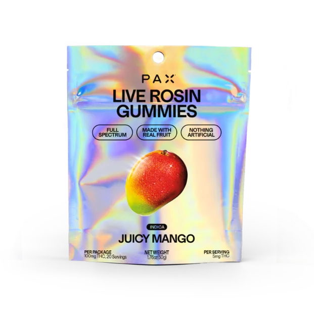 Photograph of product: Summer Mango Live Rosin Gummy 100mg (20Pk) (I)