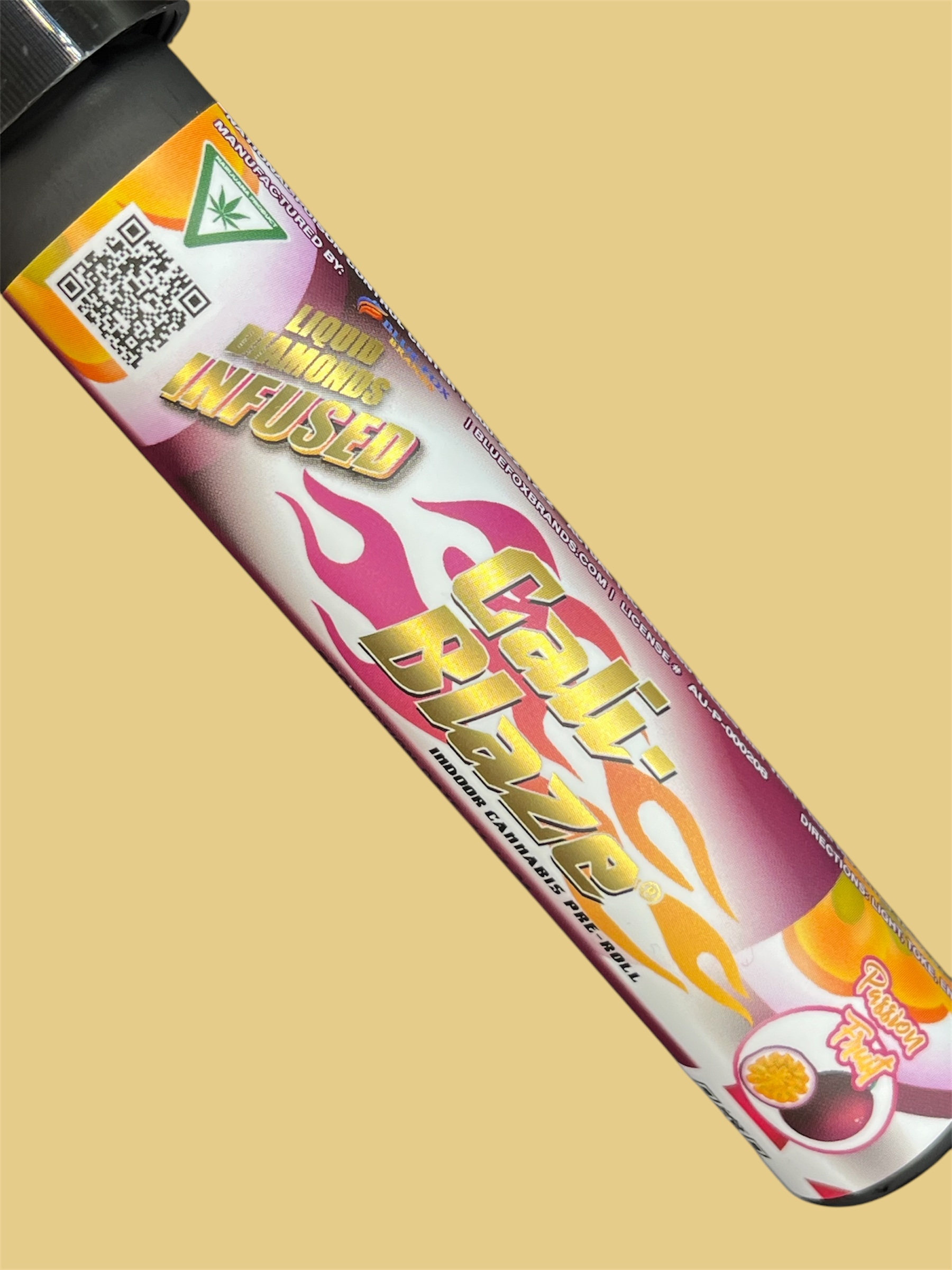 Photograph of product: CALI-BLAZE | PASSION FRUIT | LIQUID DIAMOND INFUSED PREROLL
