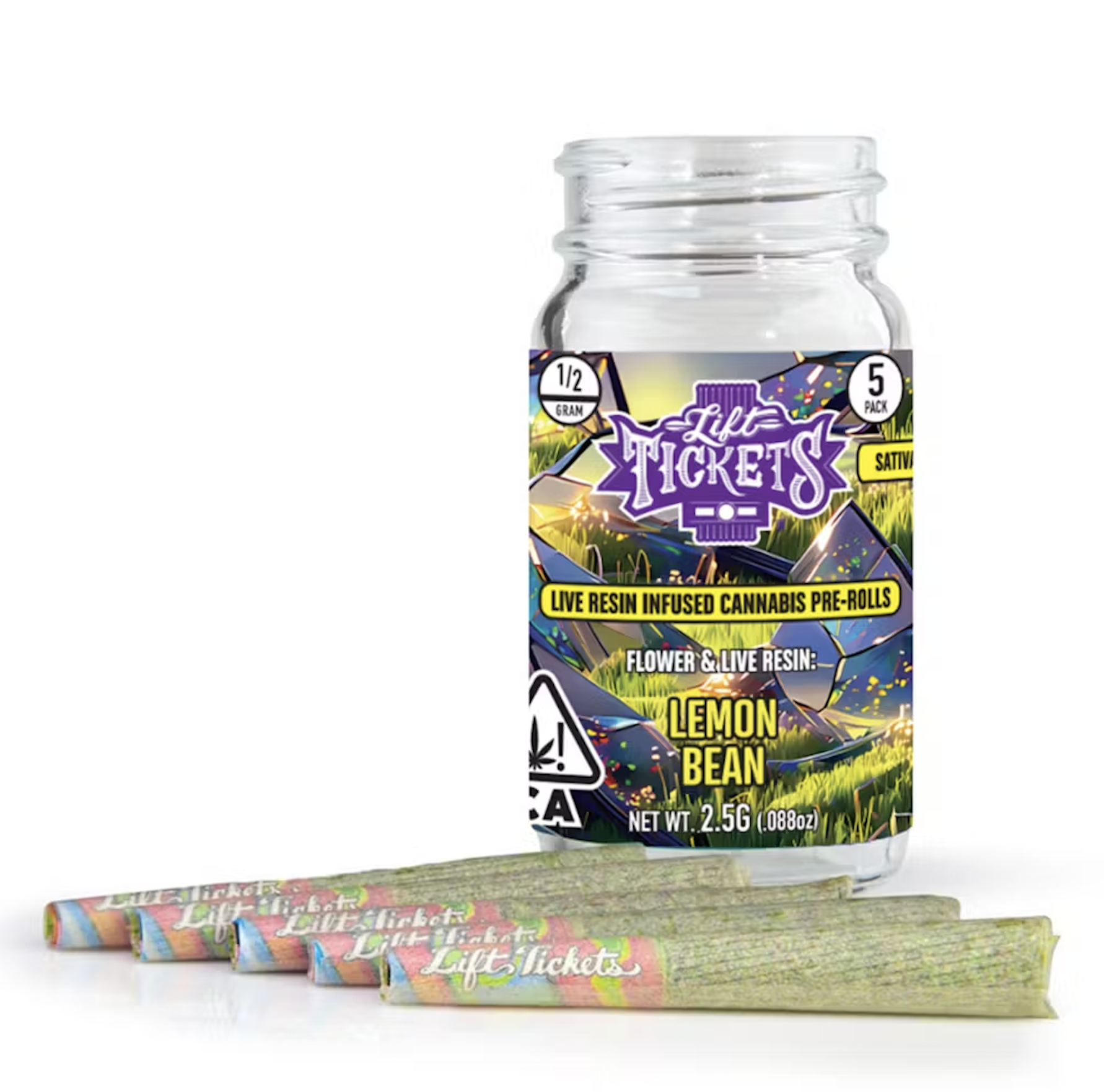 Photograph of Product: Jackapulco (S) 5pk Live Resin INFUSED PREROLLS 2.5g - Lift Ticket