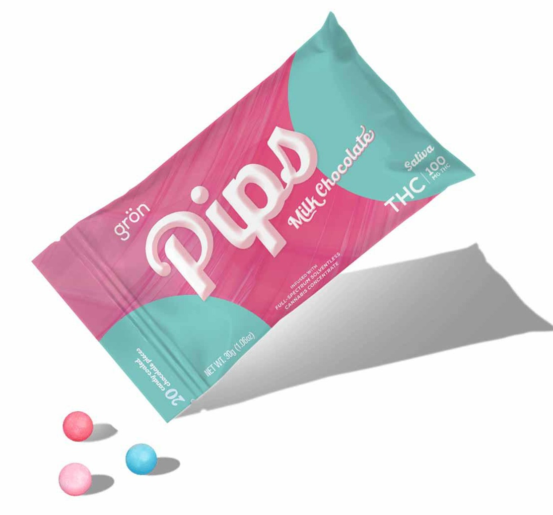 Photograph of product: Gron Oui'd Pips Milk Chocolate 100mg