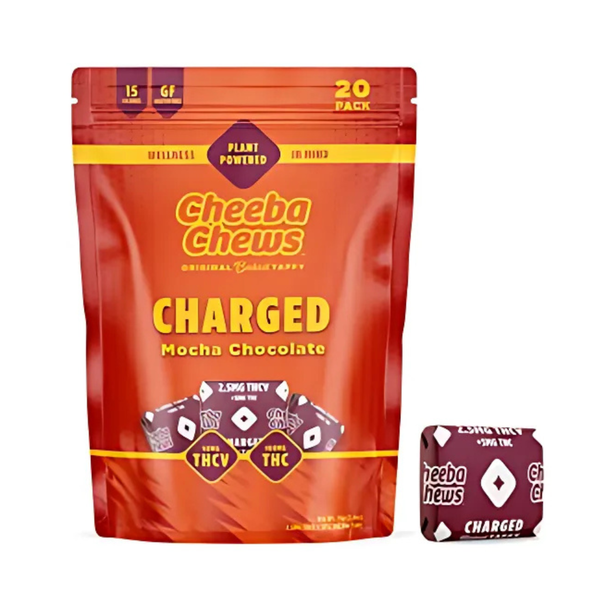 Photograph of product: Cheeba Chews | Charged 2:1 (TH-oui:TH-ouiV) Mocha Chocolate Taffy | 20 Pack (100mg)
