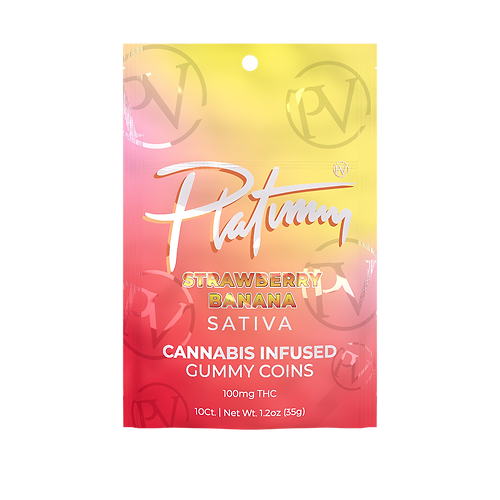 Photograph of product: Platinum Gummies- Strawberry Banana 200mg