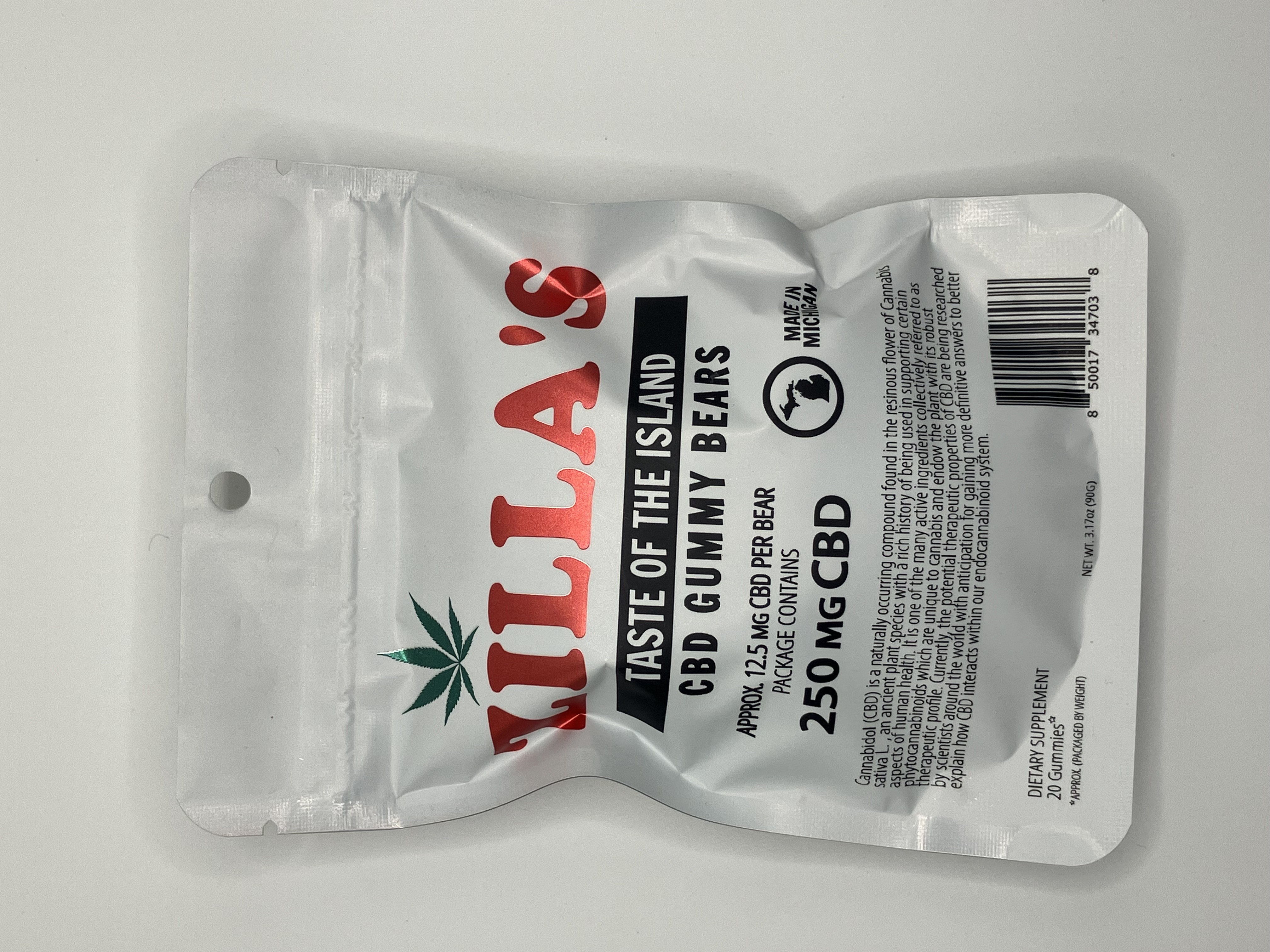 Photograph of product: Zilla's | CBD Gummy Bears - Taste of The Island - 250mg