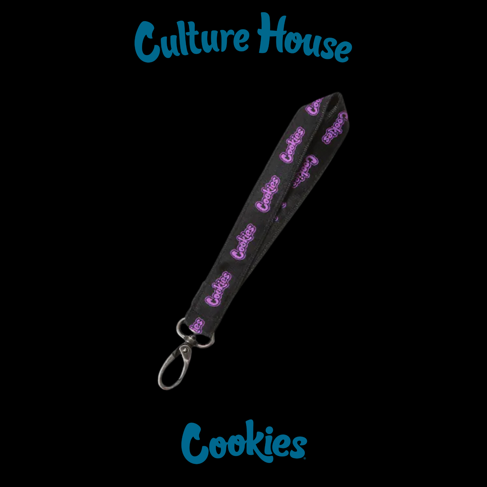 Photograph of product: Cookies | 6.5" Original Mint Lanyard | Black/Purple