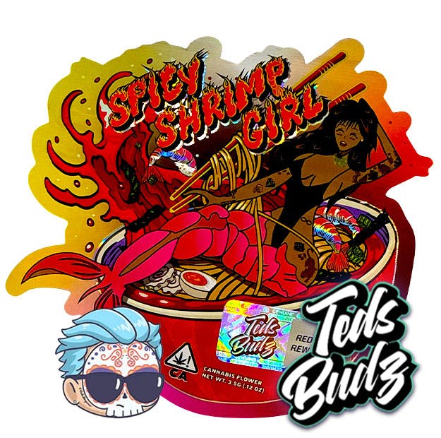 Photograph of product: Teds Budz x Bubbagum Co. - Spicy Shrimp Girl - 3.5g - 