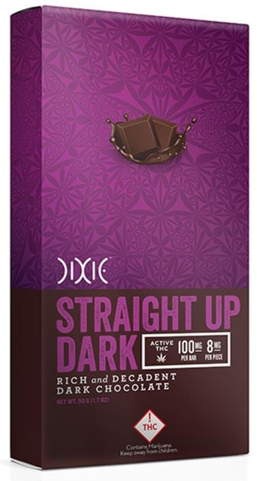 Photograph of product: Dixie - Dark Chocolate Bar - Hybrid  - 100mg