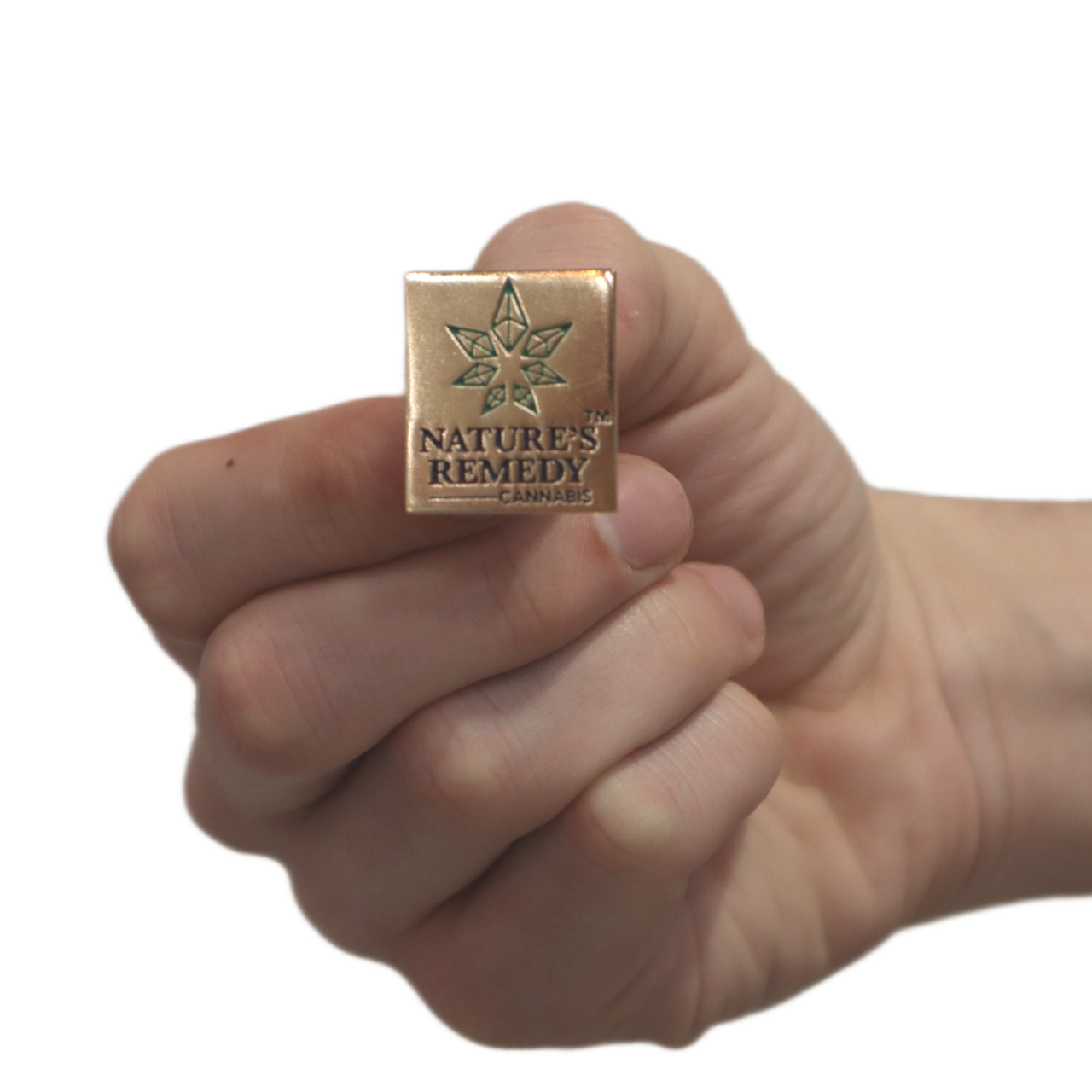 Photograph of product: Nature's Remedy Square Pin - Gold
