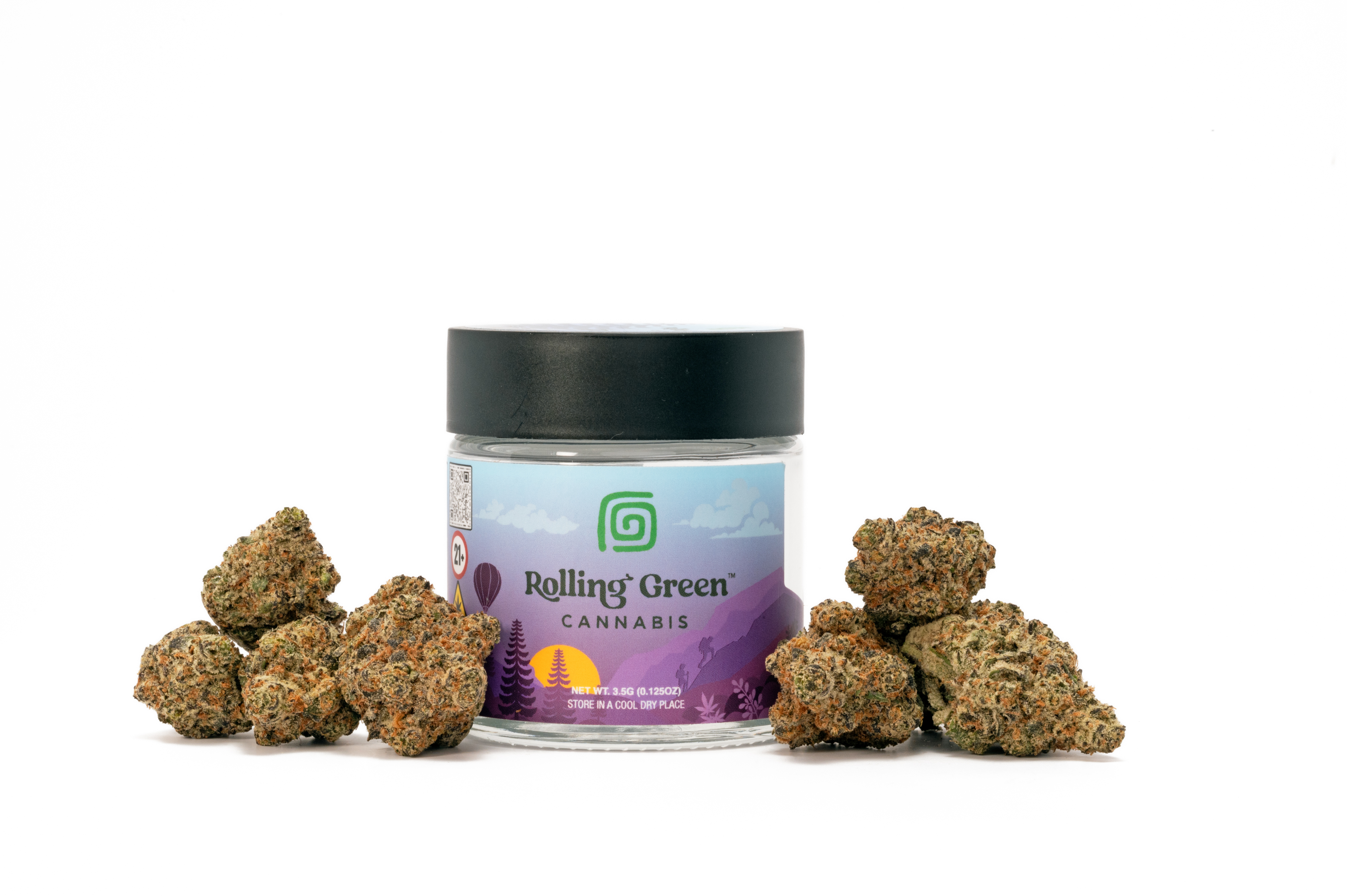 Photograph of product: Rolling Green Jar E 85 - 3.5g