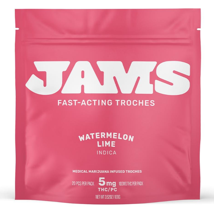 Photograph of product: Fast-Acting Watermelon Lime Troches 100mg (20-Pack | 5mg Each)