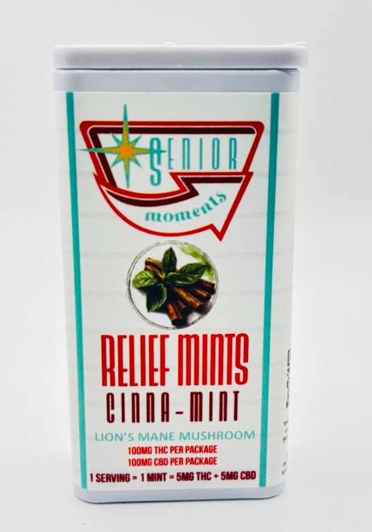 Photograph of product: Senior Moments | Relief Mints | Edible Tablets | 5mg 20-pack