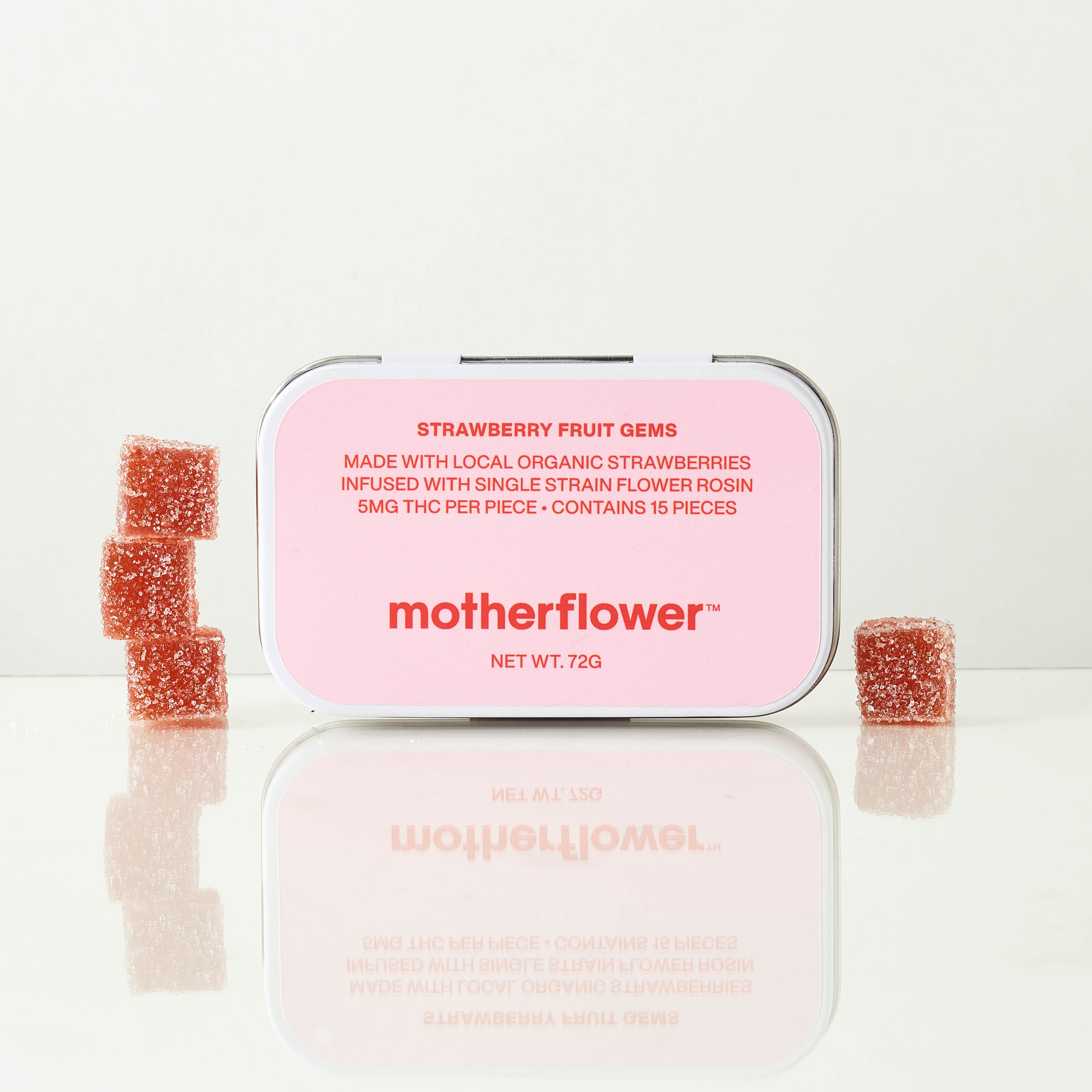 Photograph of product: Motherflower | 5mg Fruit Gems 15 pack | Strawberry