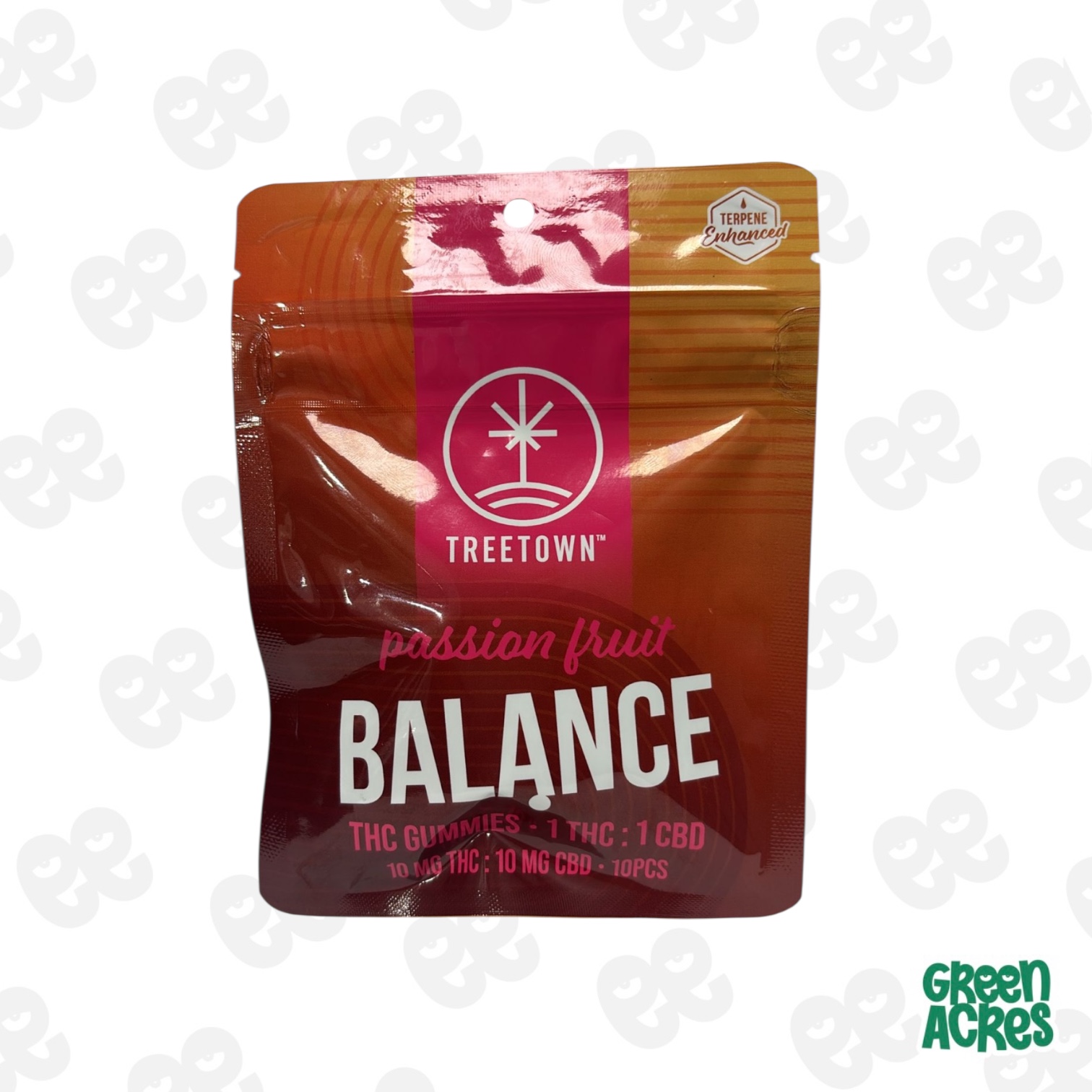 Photograph of product: Tree Town: Passionfruit 100MG Gummies 10pk