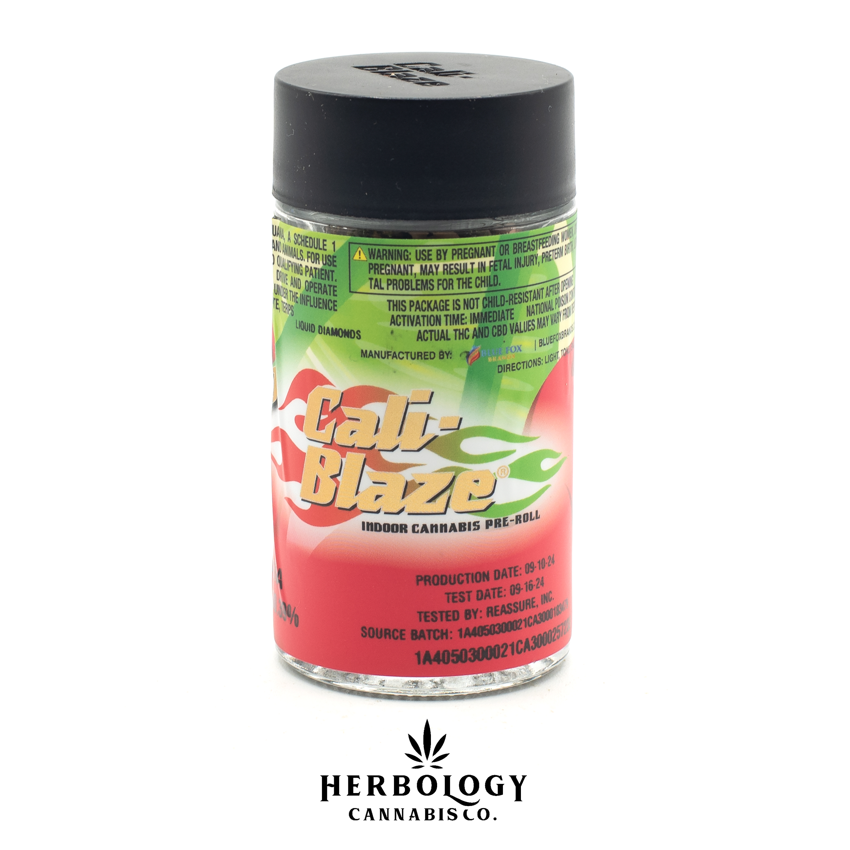 Photograph of product: Cali-Blaze | Infused Pre-Roll 5 Pack | Raspberry | 3.5g