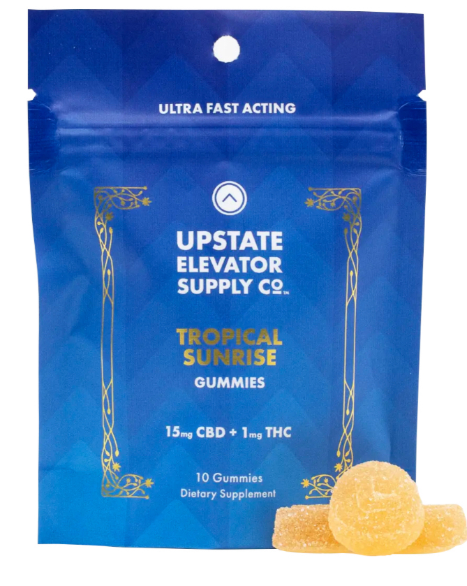 Photograph of product: 15MG CBD : 1MG TH-oui | 10CT Tropical Sunrise Gummies