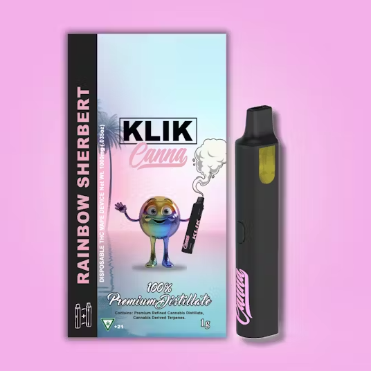 Photograph of Product: KLIK Canna Distillate All-in-One Vape - Rainbow Sherbert