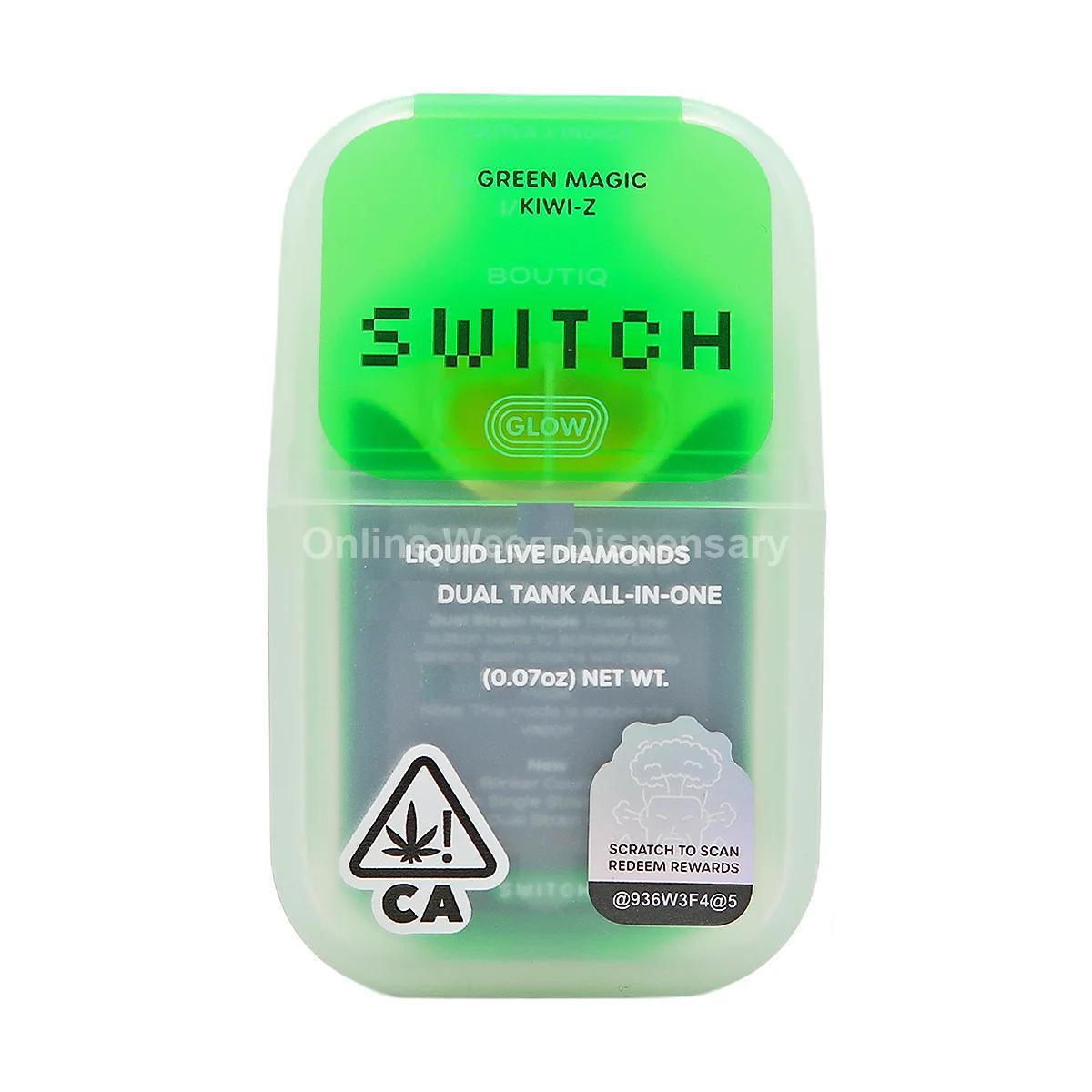 Photograph of product: 0.5g Green Magic (S)/0.5g Kiwi-Z (I) Live Diamonds Dual Chamber All-in-One TH-oui:90% $30 or 2/$50