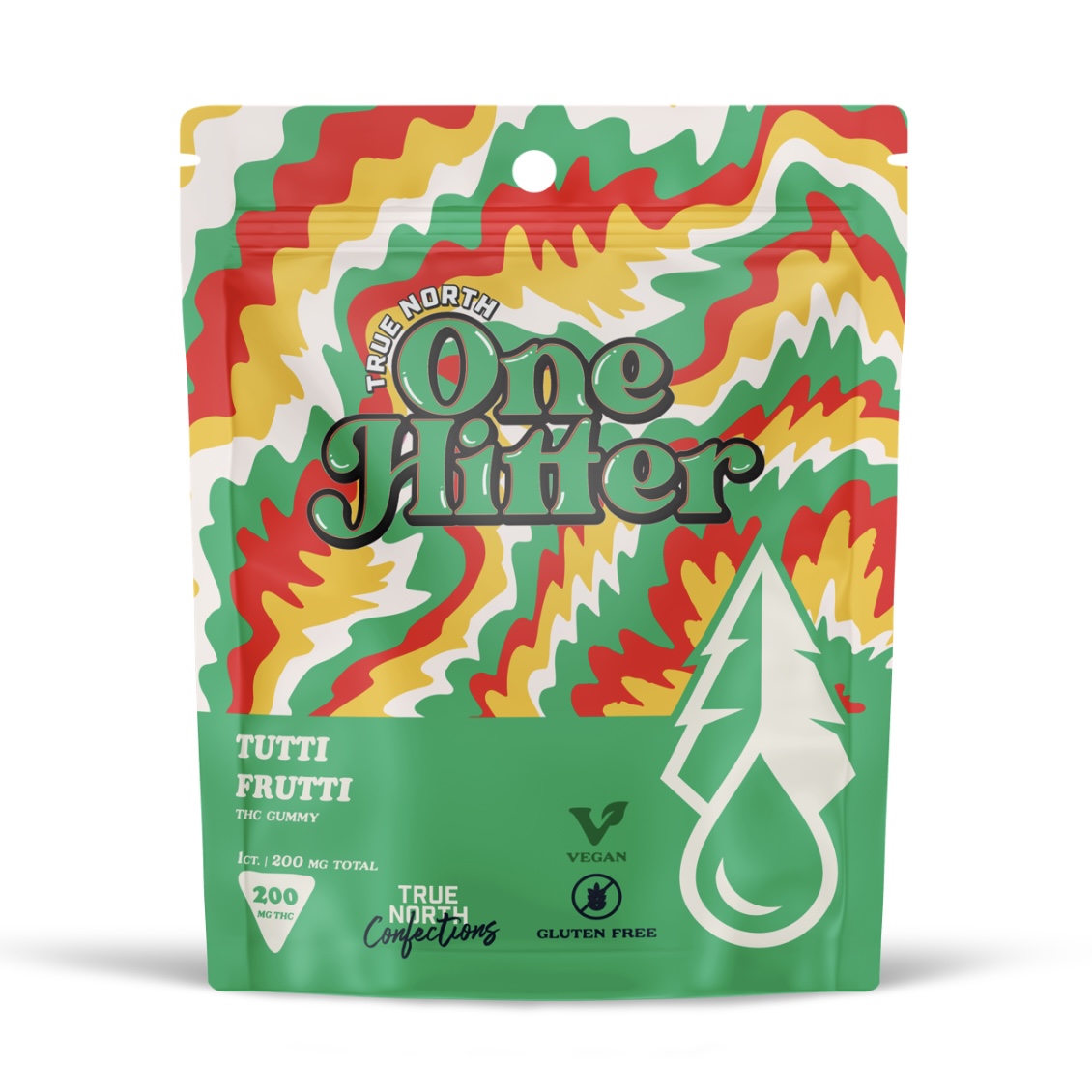 Photograph of product: AU True North: Tutti Frutti One Hitter 200mg Gummies