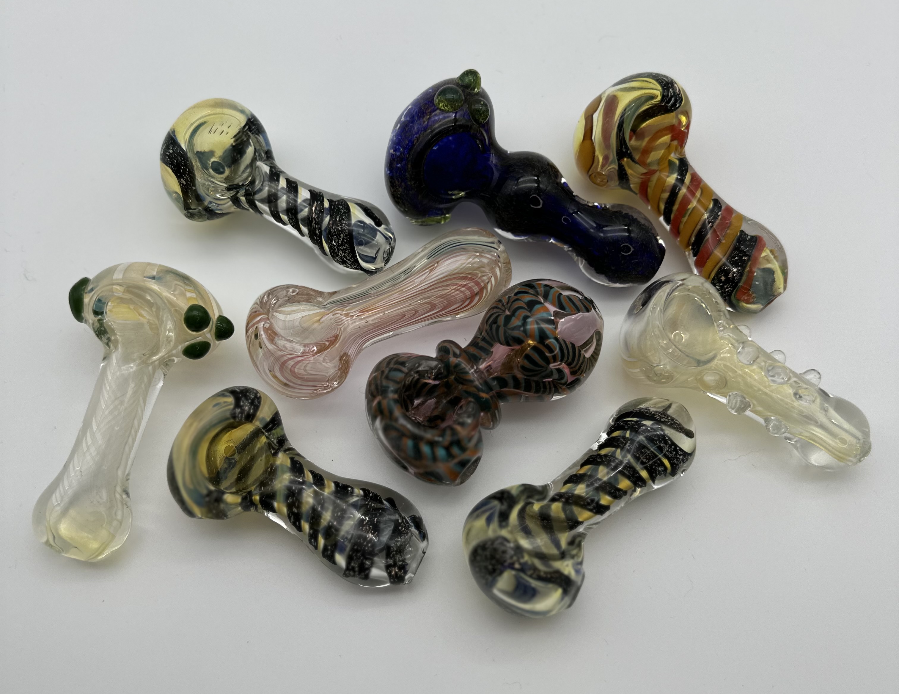 Photograph of product: Spoon or Brick Glass Bowl Hand Pipe 3" | Yellow Sticker