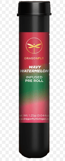 Photograph of product: Dragonfly: Wavy Watermelon 1.25G Infused PreRoll