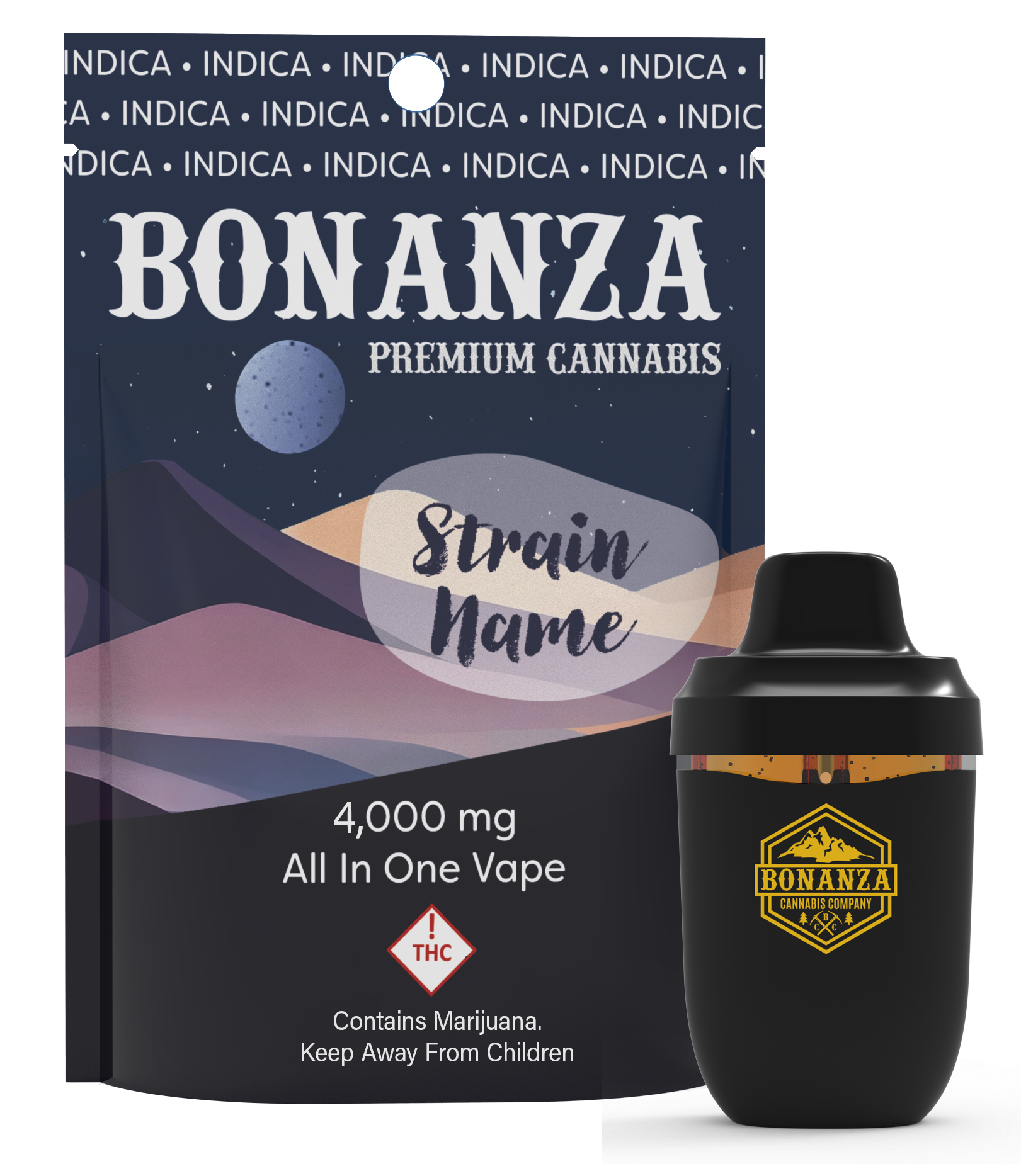 Photograph of product: Bonanza A.I.O. Cartridge Watermelon Kush