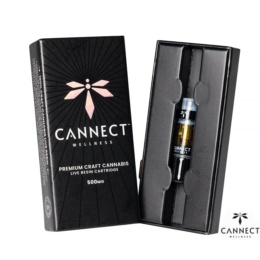 Photograph of product: Live Resin Cartridge | Cannect Wellness | Blueberry Blintz