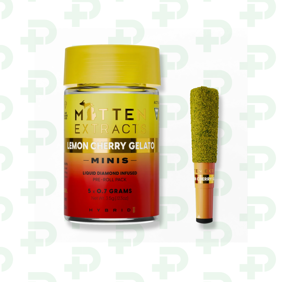 Photograph of product: Mitten Extracts 5 Pack Infused Preroll - Hybrid - Lemon Cherry Gelato