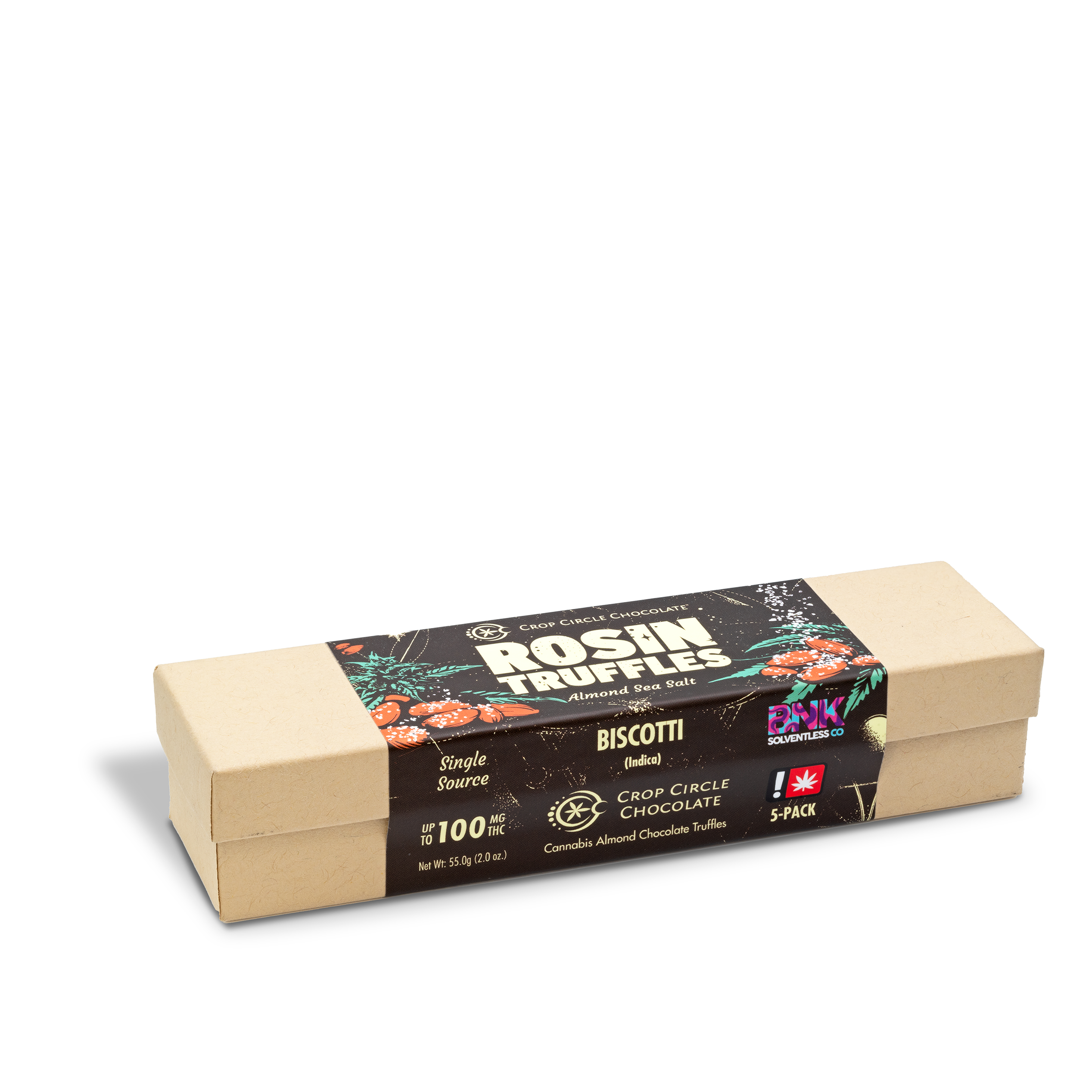 Photograph of product: Crop Circle - Almond Sea Salt Dark Chocolate Rosin Truffle 5 Pack - 2oz