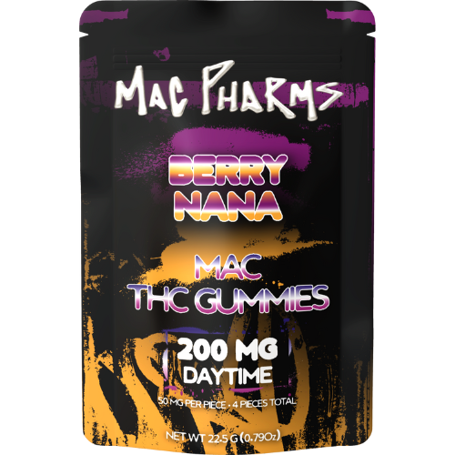 Photograph of product: Mac Pharms Berry Nana Gummies 4 Pieces 200mg