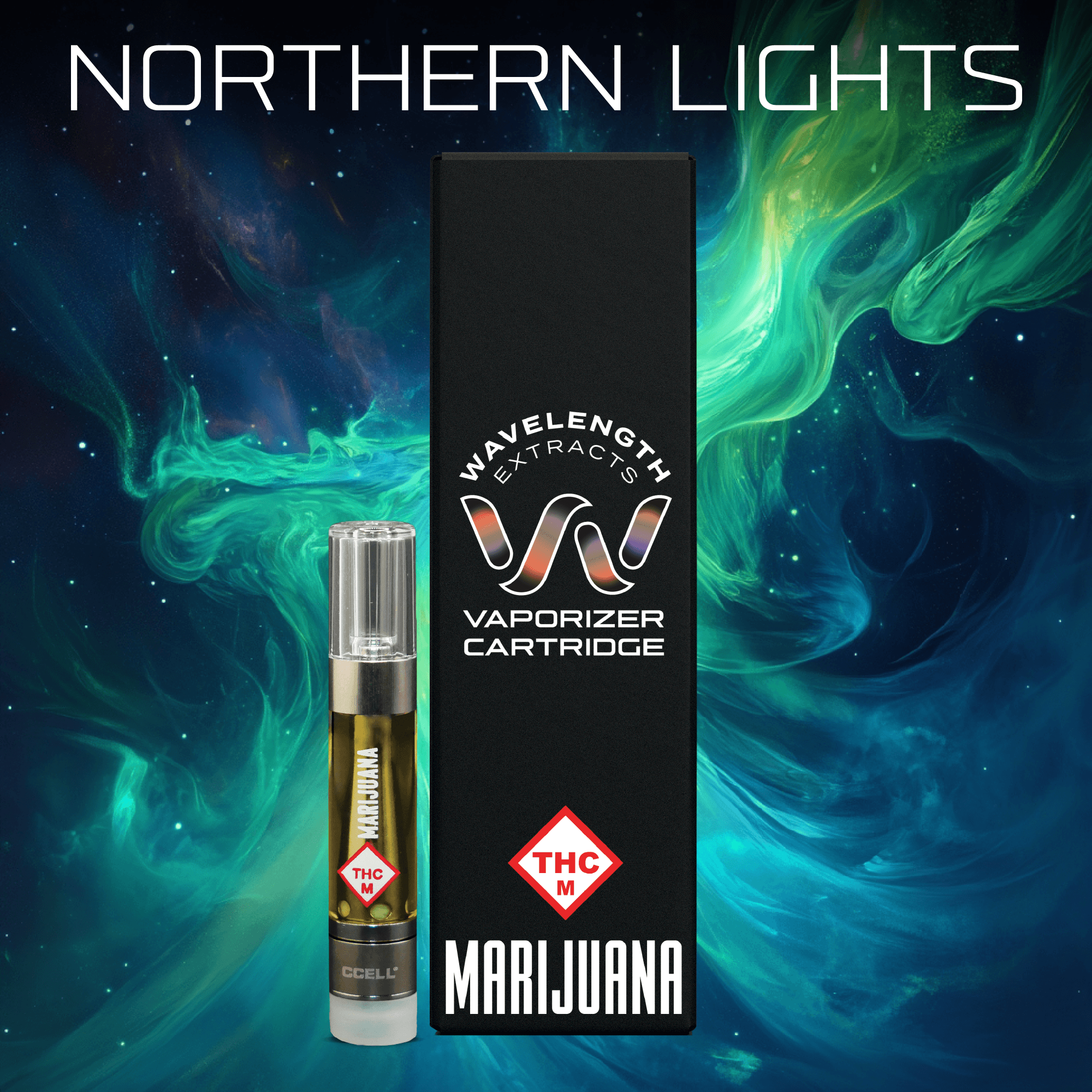 Photograph of product: Wavelength: Vape | Northern Lights | Cartridge | 1g