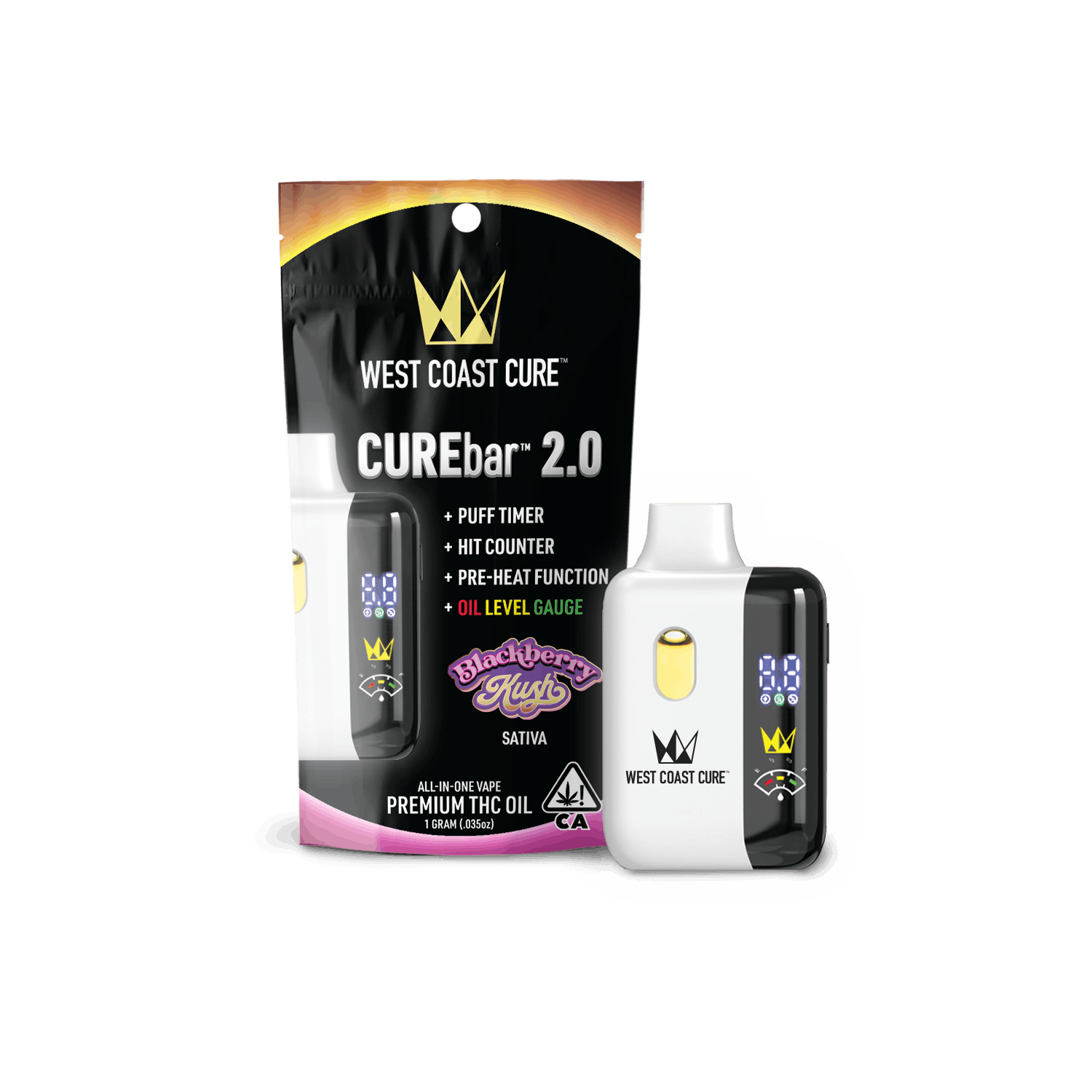 Photograph of product: Blackberry Kush [I] - Curebar 2.0 Ready To Use