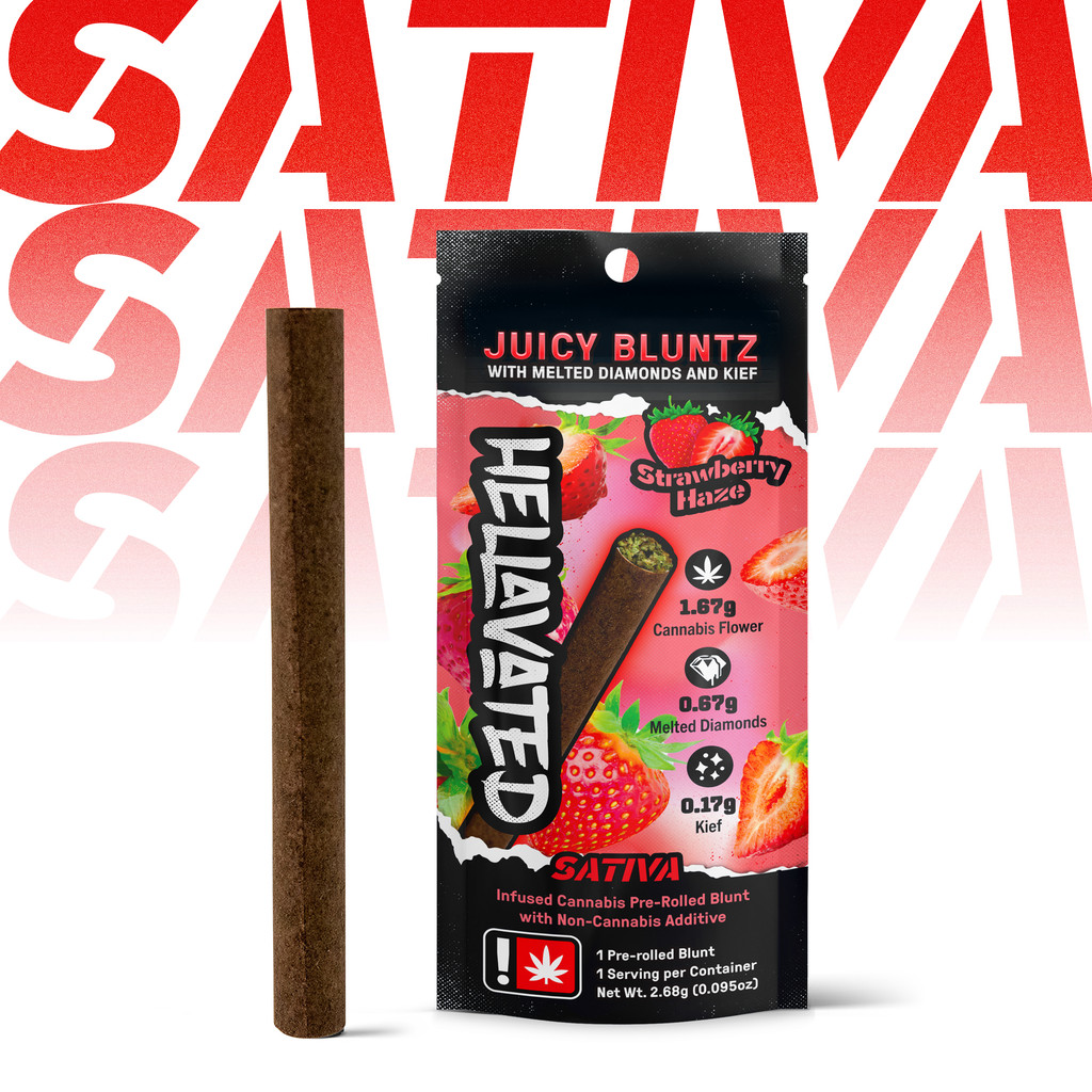 Photograph of product: Hellavated 2.5g Infused | Strawberry Haze Juicy Blunt