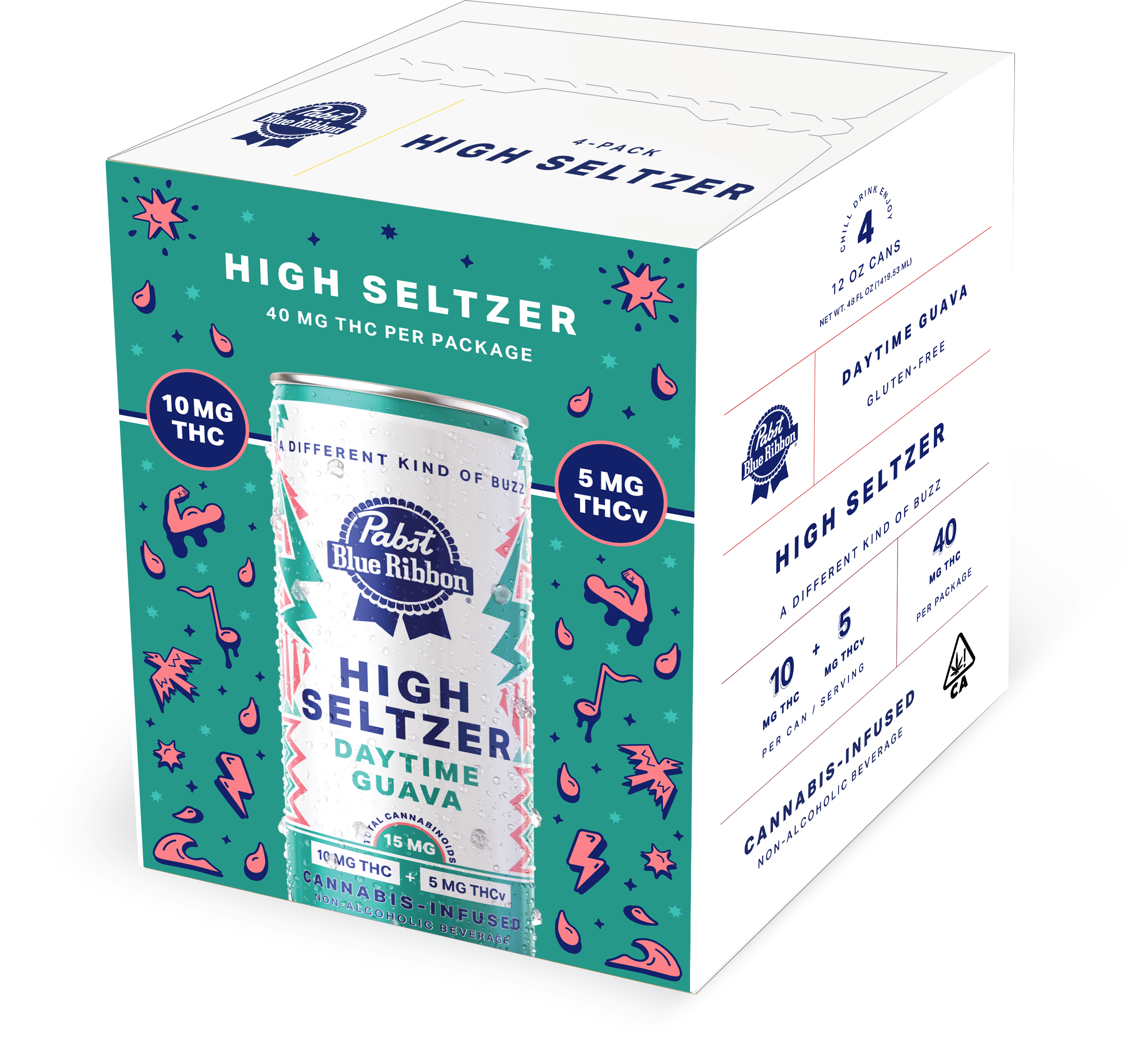 Photograph of product: DAYTIME GUAVA HIGH SELTZER 4 PACK 40MG