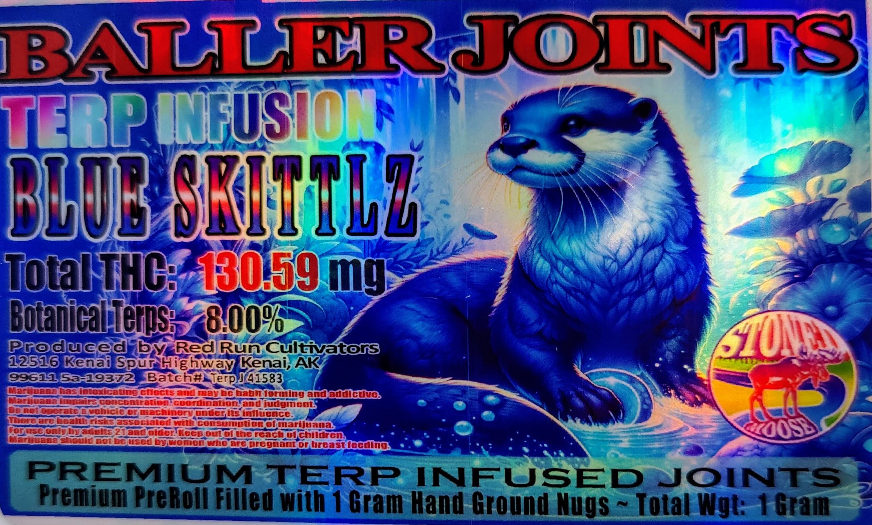 Photograph of product: Baller Joints - Terp Infused - Blue Zkittles - 1g