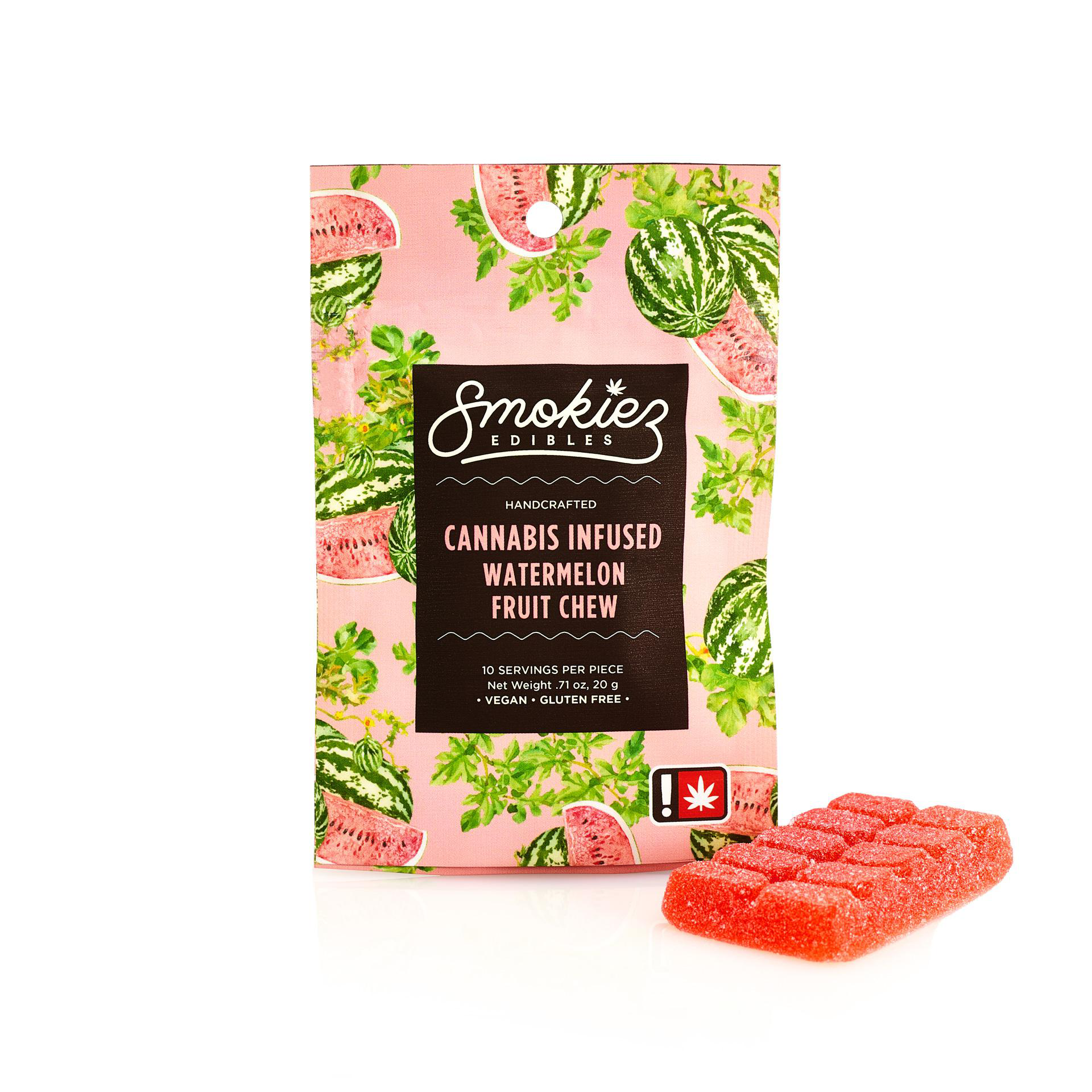 Photograph of product: Smokiez Single Gummy 100mg - Sweet Watermelon