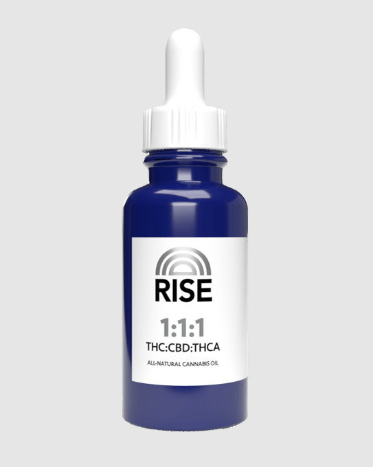 Photograph of product: RISE 1:1:1 TINCTURE (TH-oui:CBD:TH-ouiA) 200MG