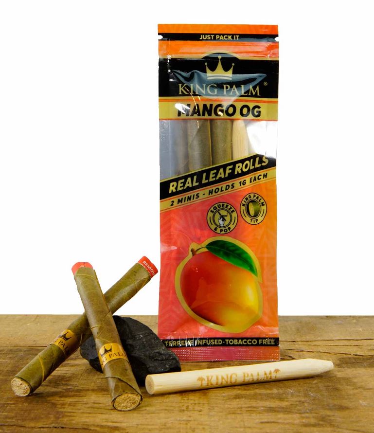 Photograph of product: King Palm Hand-Rolled Leaf Wraps 2pc Mango OG (A0083)