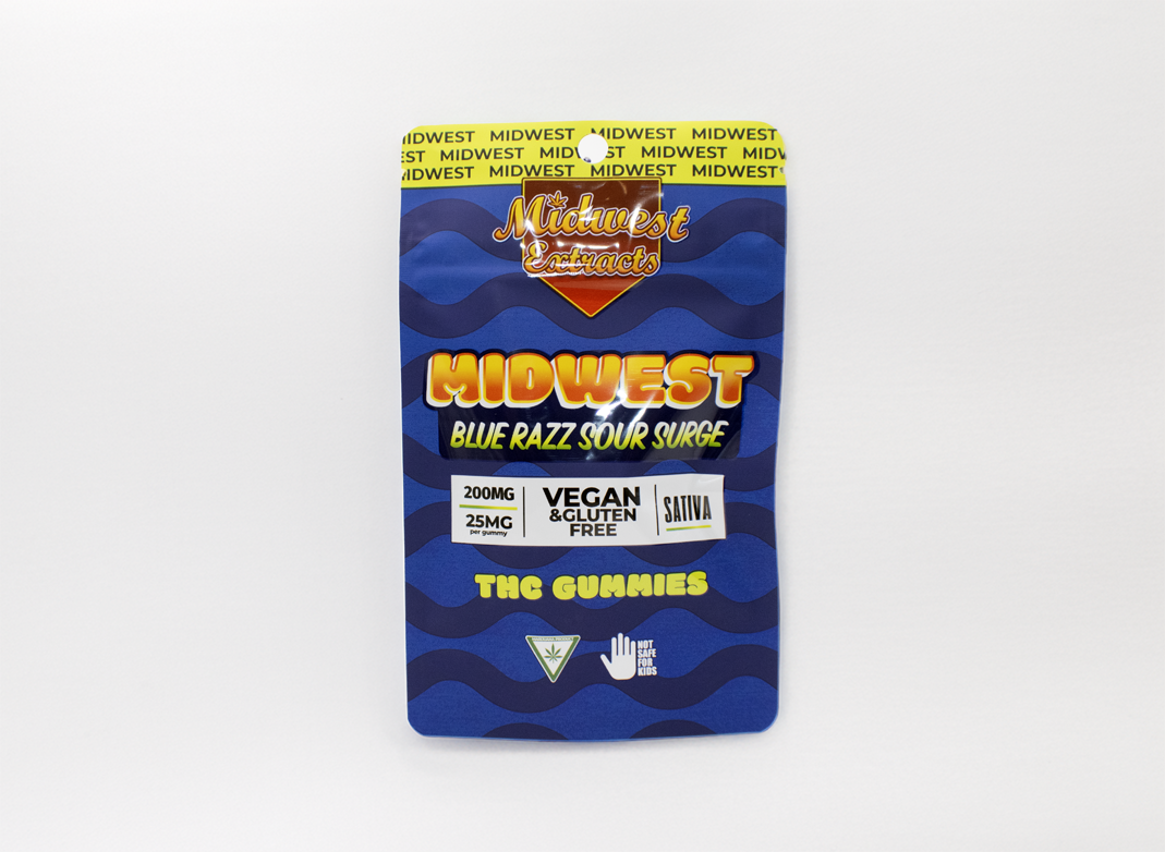 Photograph of product: Blue Razz Sour Surge | 200mg Gummies