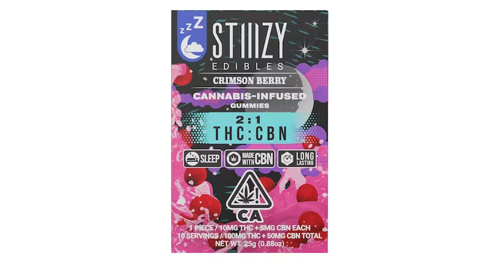 Photograph of product: 2:1 CRIMSON BERRY GUMMIES 10 PACK 100MG