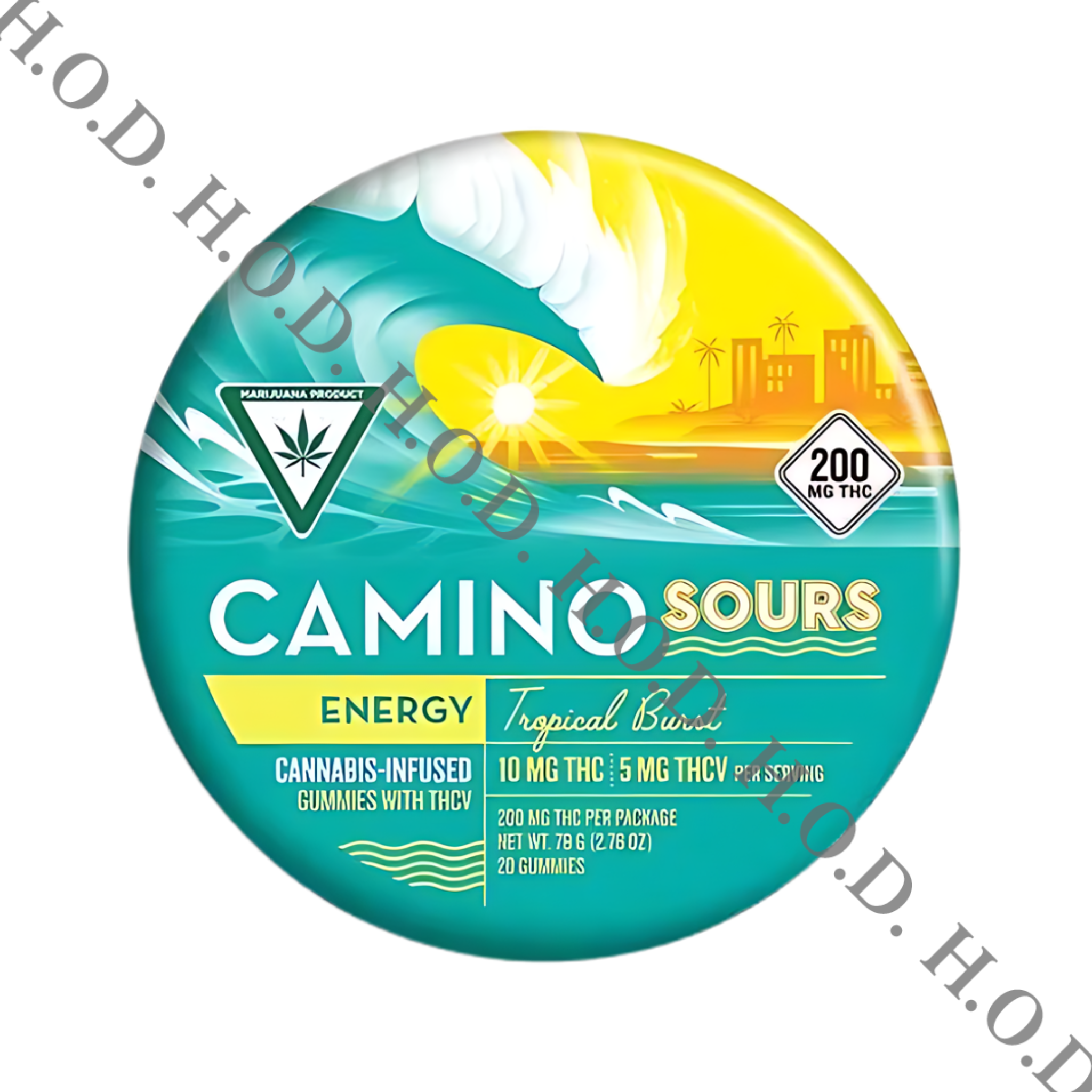 Photograph of Product: Camino Sour Tropical Burst Gummies 200mg