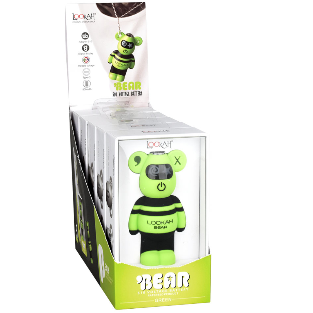 Photograph of product: Battery | Bear | 510 Thread | 500mAh | Green