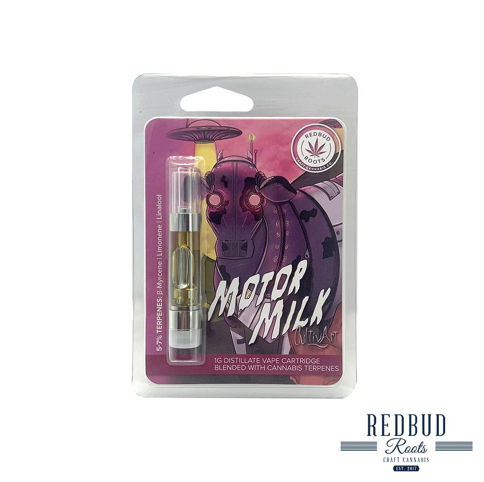 Photograph of product: Redbud Roots Motor Milk Cultivart 1g Vape Cart