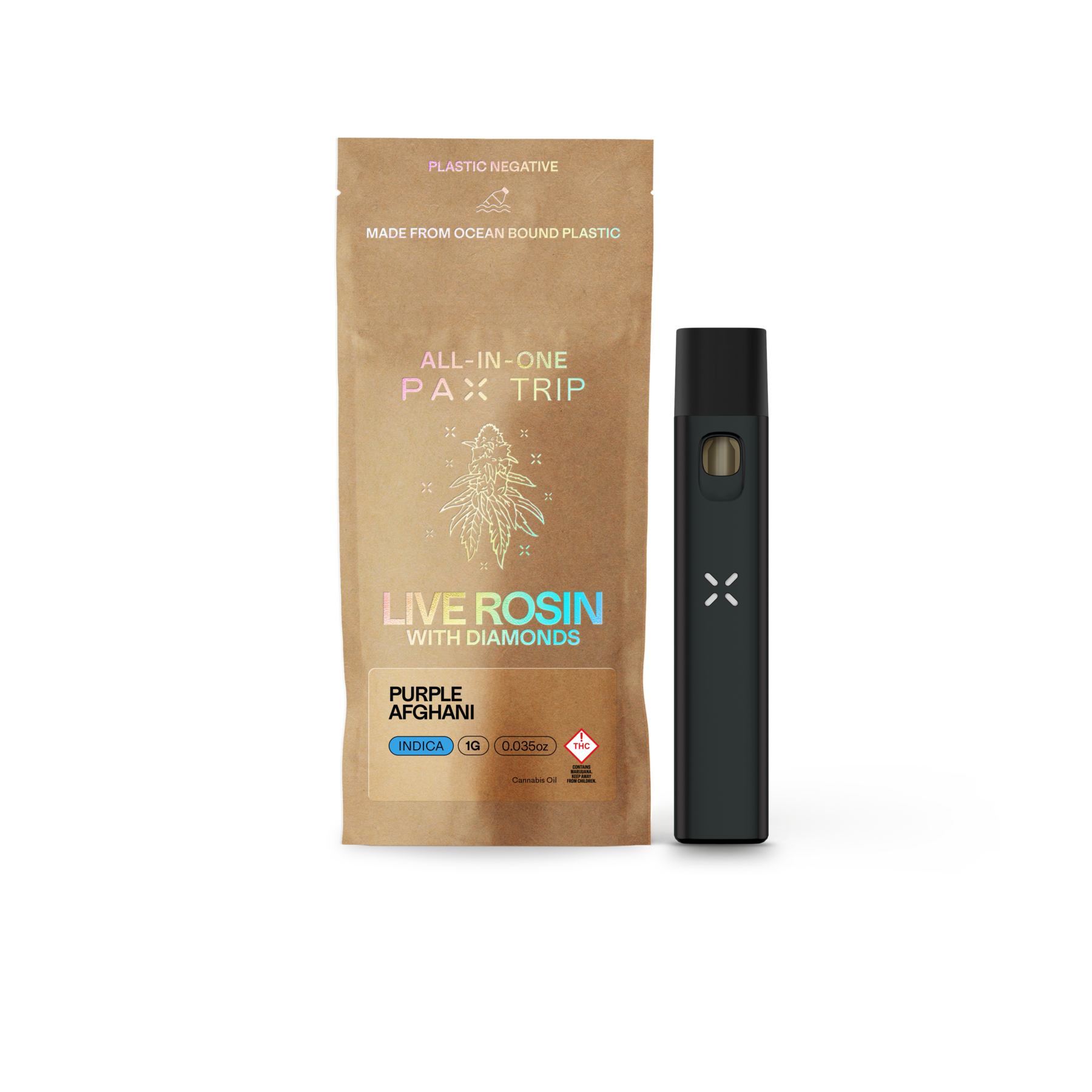 Photograph of product: REC: PAX Purple Afghani AIO Cartridge Live Rosin