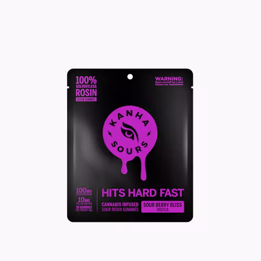 Photograph of product: SOUR BERRY BLISS 100MG GUMMIES