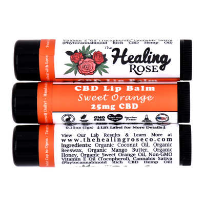 Photograph of product: Sweet Orange Lip Balm 25mg CBD