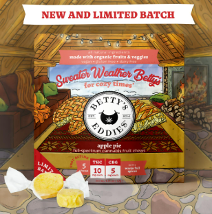 Photograph of product: Betty's Eddies Fruit Chews - Apple Pie | 5pk | 50mg
