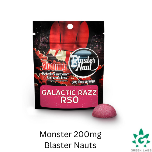 Photograph of product: (REC) Monster 200mg RSO Blaster Naut Gummy - Galactic Razz