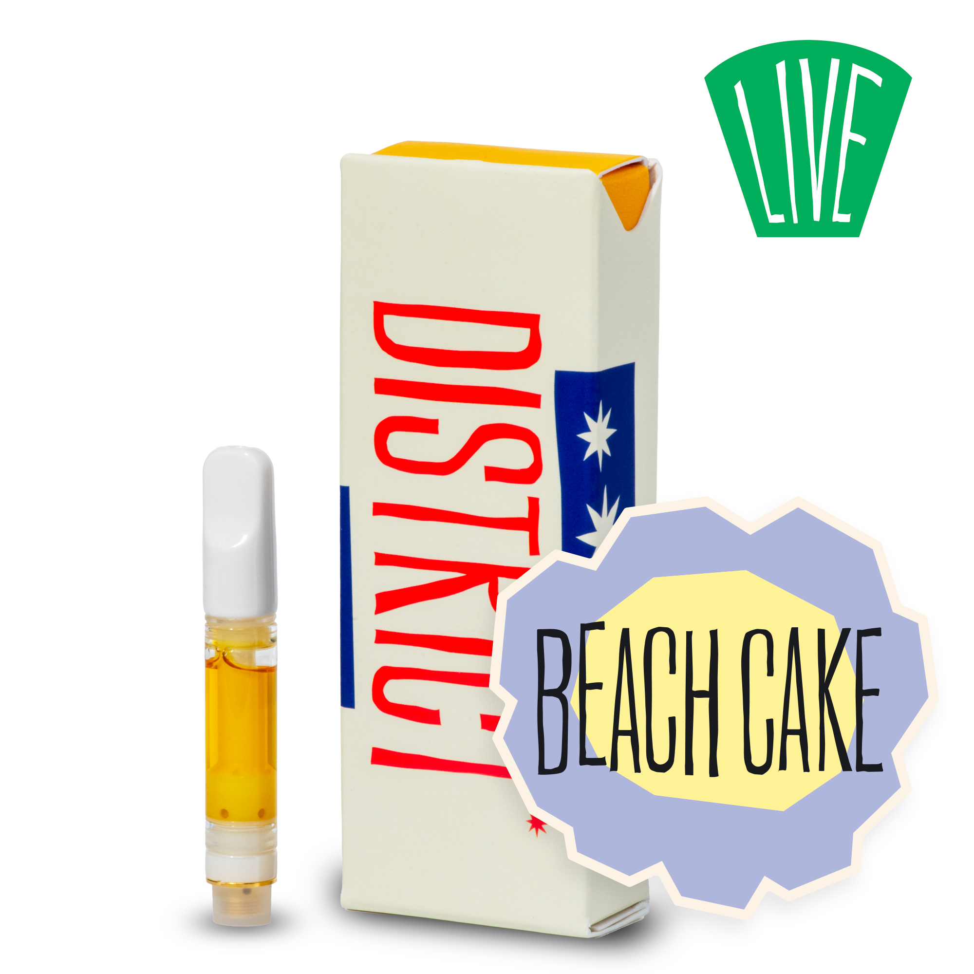 Photograph of product: Beach Cake Live Vape Cartridge