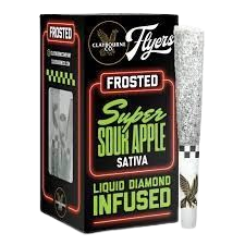 Photograph of product: Claybourne Co. | Super Sour Apple Diamond Frosted Flyers Pre-rolls | 2.5g