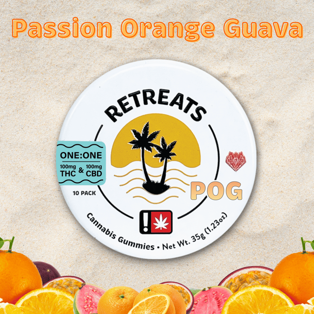 Photograph of product: Retreats | Fruit Gummies 100mg | 1:1 TH-oui:CBD 10 pack