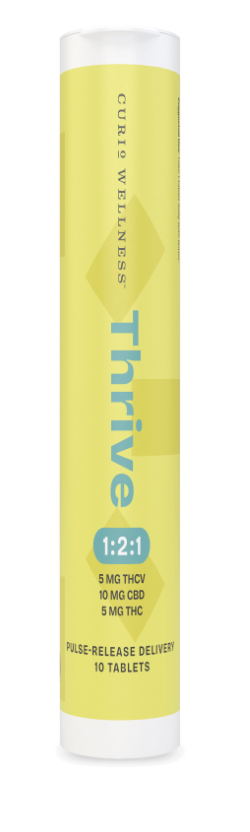 Photograph of product: Thrive Tablets [5mg TH-ouiv:10mg CBD:5mg TH-oui] || Curio Wellness